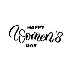 Hand drawn lettering card for international women's day. The inscription: Happy Women's day. Perfect design for greeting cards, posters, T-shirts, banners, print invitations.