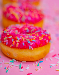 pink donuts background 