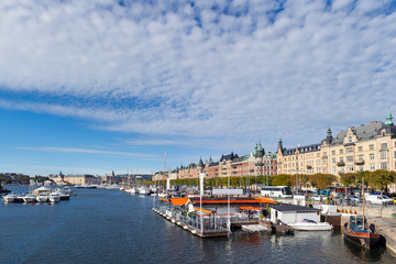 Fototapeta na wymiar Bay of Stockholm city, Sweden