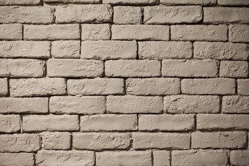 Texture of an old brick wall. Background of white bricks.