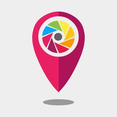photo location pointer  vector symbol illustration 
