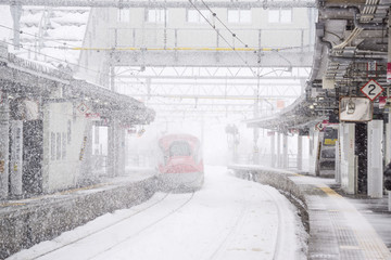 Akita Shinkansen in snow