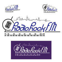  illustration consisting of several images of a radio station in the form of a symbol or logo