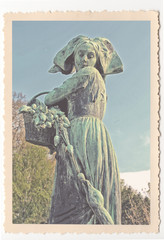 vintage photograph of Strasbourg - Ganseliesel Statue
