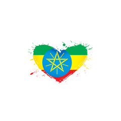 Ethiopia flag, vector illustration on a white background
