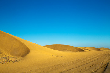 The Maspalomas Dunes, sand dunes on the south coast of the island of Gran Canaria, Province of Las...