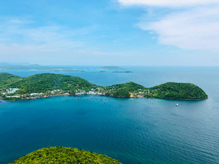 breathtaking view from the world's largest cable car over the sea in Vietnam on the Phu Quoc Islands