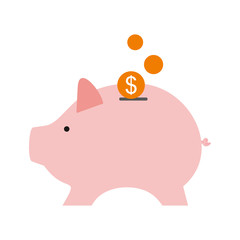 Vector piggy bank. Saving money. Profit. Crisis. Money.