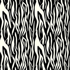 Zebra Stripes Seamless Pattern, nature background, tribal ornament, vector