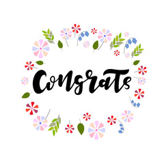 Hand drawn lettering phrase Congrats