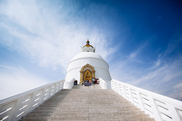 World Peace Pagoda in Pokhara, Nepal.