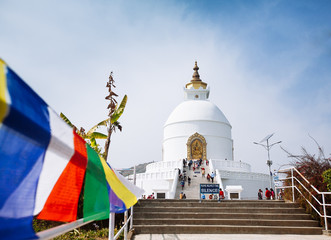 World Peace Pagoda in Pokhara, Nepal.