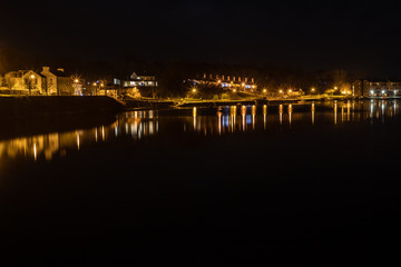 Night lights in Newport river