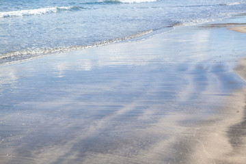 gentle waves on the beach