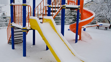 playground in winter