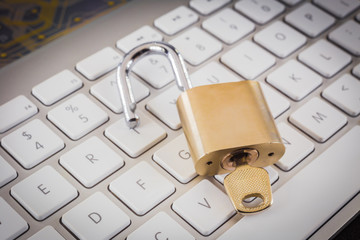 Unlock key pad on keyboard, business solution.