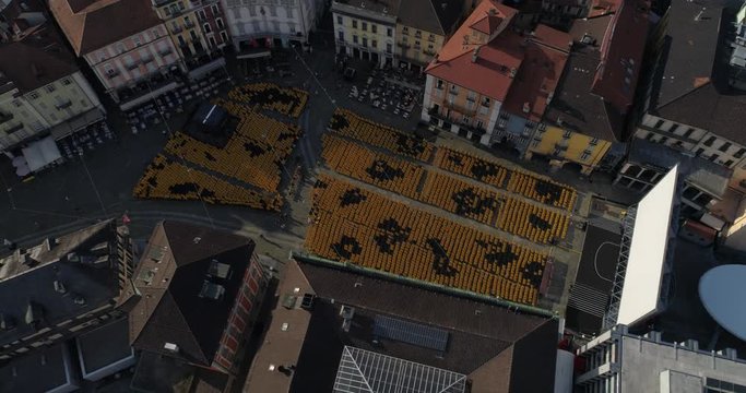Piazza Grande open air cinema, Locarno - Aerial 4K