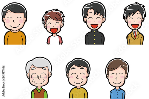 笑顔の男性 イラストアイコン Wall Mural Wallpaper Murals はしもとあやね えな屋 笑顔の男性 イラストアイコン Wall Mural Wallpaper Murals はしもとあやね えな屋