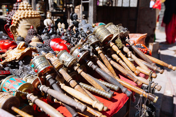 Souvenirs offered on a market, Kathmandu, Nepal