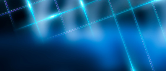 Abstract blue background with rays, laser.