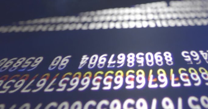 Hacker code is running on the keyboard