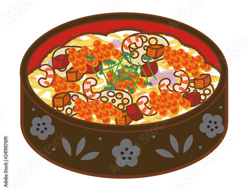 ちらし寿司のイラスト Wall Mural Wallpaper Murals はしもとあやね えな屋