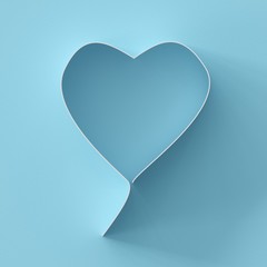  hearts shape on blue background for copy space. minimal valentine concept idea.