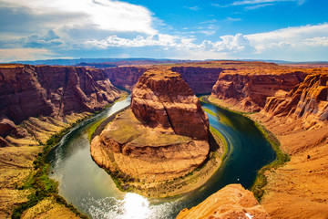 Beautiful view at Horseshoe bend on sunny day, Arizona, USA
