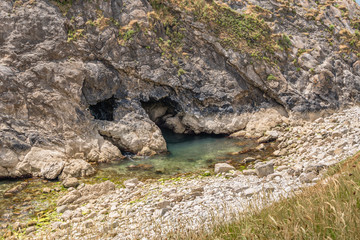 Cliff landscape of lulworth cove, uk.