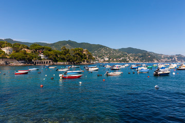 Fototapeta na wymiar Lido di San Michele di Pagana, Gulf of Genoa, San Michele di Pagana, Italian Riviera, Rapallo, Liguria, Italy, July 2013