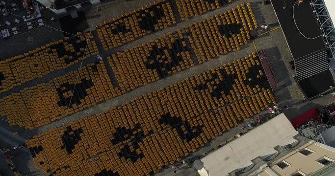 Piazza Grande Locarno cinema fly up - Aerial 4K