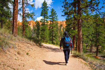 Hiking trip in Bryce Canyon National Park, Utah, USA 