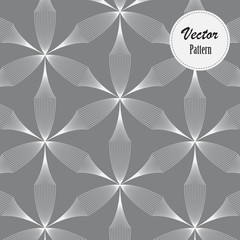 linear vector pattern, repeating abstract leaves, gray line of leaf or flower, floral. graphic clean design for fabric, event, wallpaper etc. pattern is on swatches panel