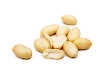 Fresh peanuts snack isolated on white background