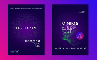 Dj flyer. Energy show brochure set. Dynamic gradient shape and line. Neon dj flyer. Electro dance music. Electronic sound event. Club fest poster. Techno trance party.