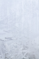 Frosty patterns on a frozen ice box in the early morning