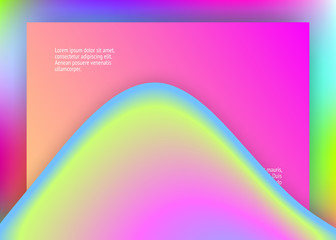 Landing page. Vivid gradient mesh. Holographic 3d backdrop with modern trendy blend. Magic banner, app template. Landing page with liquid dynamic elements and fluid shapes.