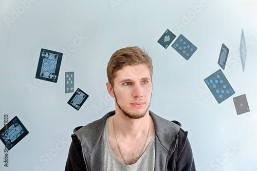 Portrait Of Magician Or Warlock Or Fortune Teller Man In