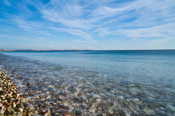 Blue sea and sky background