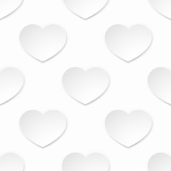 A white paper heart seamlessly tilable pattern valentines day background