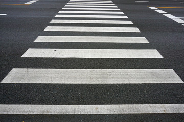 Cross walk in Black and white on road