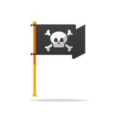 Pirate skull flag vector isolated