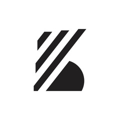abstract letter kb stripes geometric logo