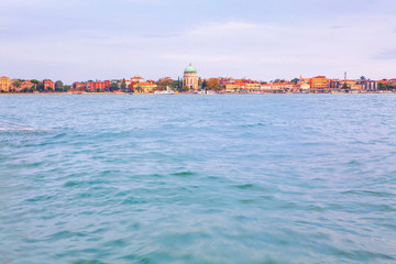 Fototapeta na wymiar Panoramic view of the Grand Canal in Venice