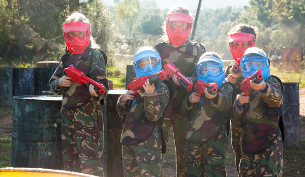 Kids ready for paintball game