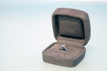 diamond ring in a luxury box