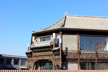 Fototapeta na wymiar Antique buildings in Hohhot city, Inner Mongolia autonomous region, China