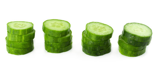 cucumber slice isolated over a white background