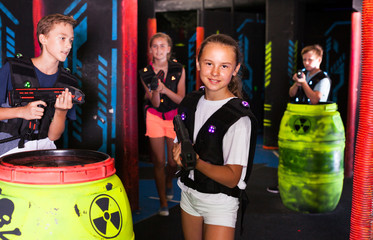 Girl during lasertag game