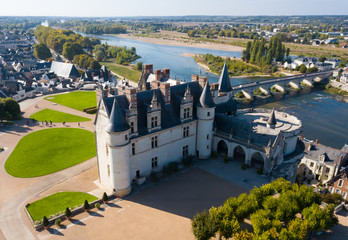 View of  medieval castle Chateau in Amboise